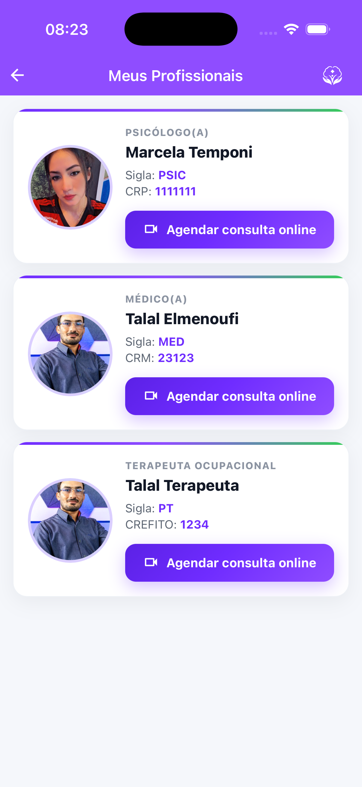 Agendar com profissionais